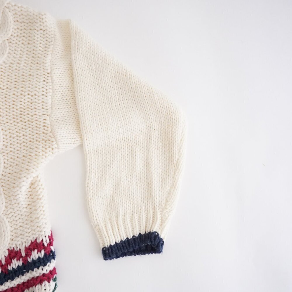 Huntington Ridge Hand Knit Cable Cardigan Preppycore Old Money Cottagecore M - Picture 4 of 12
